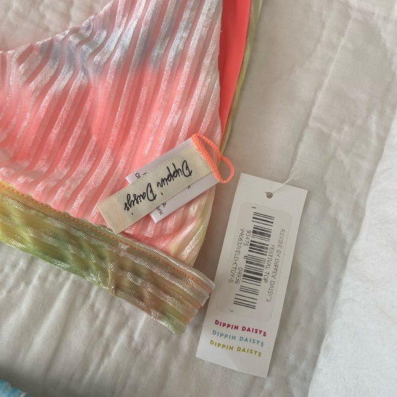 Dippin Daisys NWT never worn. tie-die velour two-piece bathing suit sz S. - Picture 10 of 13